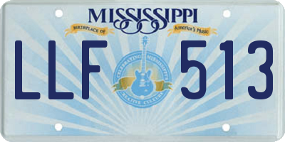 MS license plate LLF513
