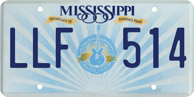 MS license plate LLF514