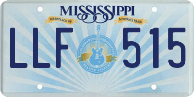 MS license plate LLF515