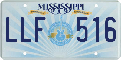 MS license plate LLF516