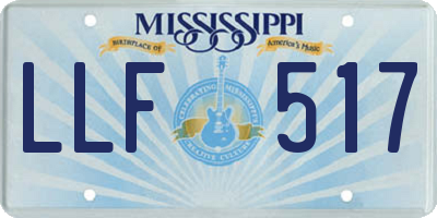 MS license plate LLF517