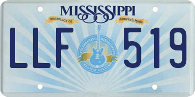 MS license plate LLF519