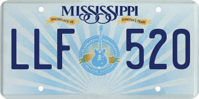 MS license plate LLF520