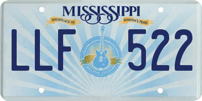 MS license plate LLF522