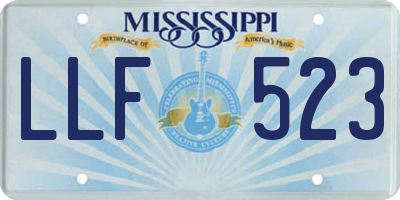 MS license plate LLF523