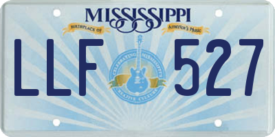 MS license plate LLF527