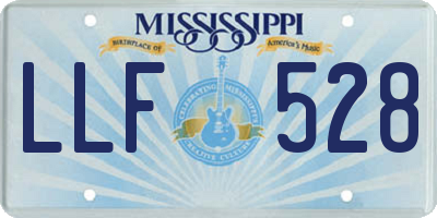 MS license plate LLF528
