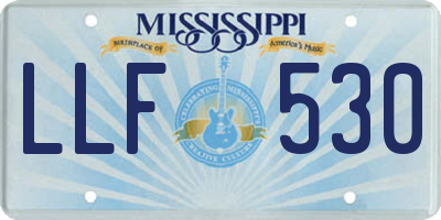 MS license plate LLF530