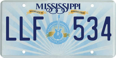 MS license plate LLF534