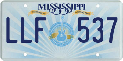 MS license plate LLF537