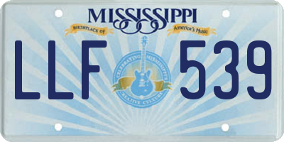 MS license plate LLF539