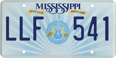 MS license plate LLF541