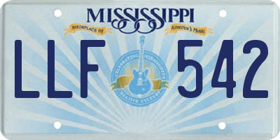 MS license plate LLF542