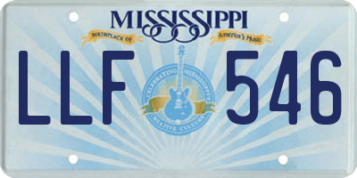 MS license plate LLF546