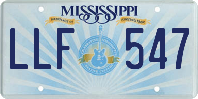 MS license plate LLF547