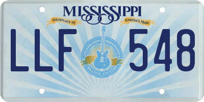 MS license plate LLF548