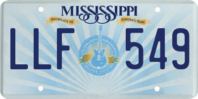 MS license plate LLF549