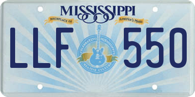 MS license plate LLF550