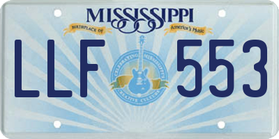 MS license plate LLF553