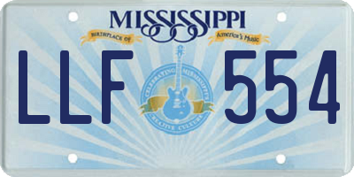 MS license plate LLF554