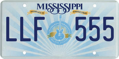 MS license plate LLF555