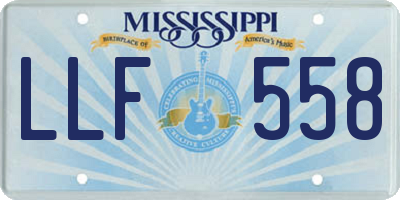 MS license plate LLF558