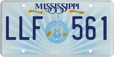 MS license plate LLF561