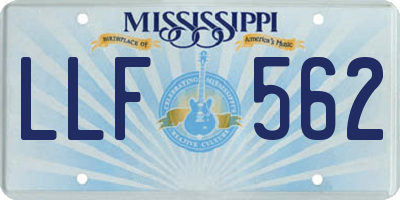 MS license plate LLF562