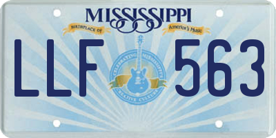 MS license plate LLF563