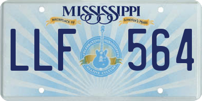 MS license plate LLF564