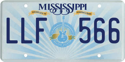 MS license plate LLF566