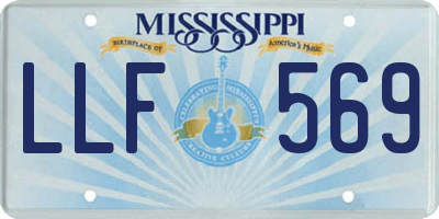 MS license plate LLF569
