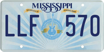 MS license plate LLF570