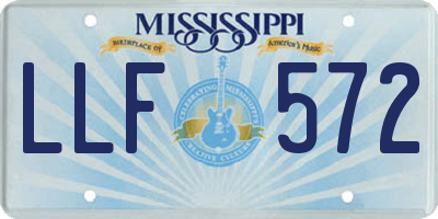 MS license plate LLF572