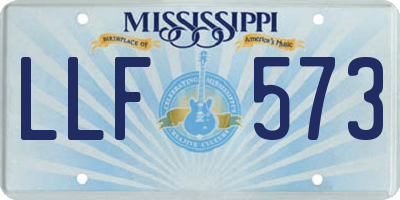 MS license plate LLF573