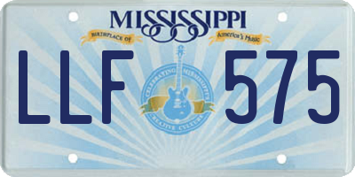 MS license plate LLF575