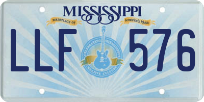 MS license plate LLF576