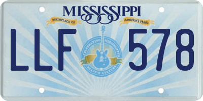 MS license plate LLF578