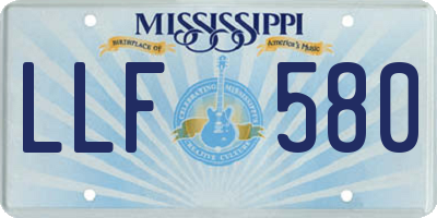 MS license plate LLF580
