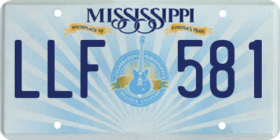 MS license plate LLF581