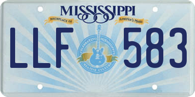MS license plate LLF583