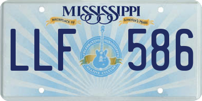 MS license plate LLF586