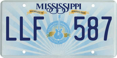 MS license plate LLF587