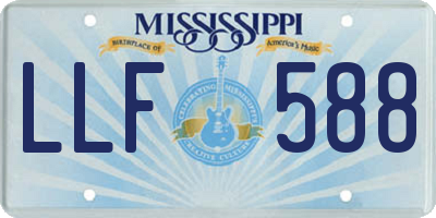 MS license plate LLF588