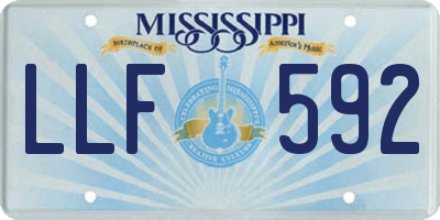 MS license plate LLF592