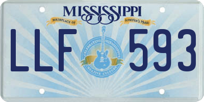 MS license plate LLF593