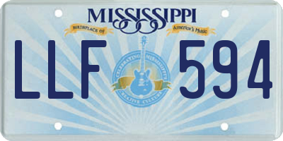 MS license plate LLF594