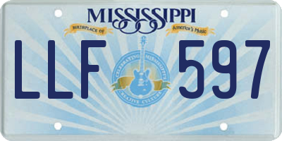 MS license plate LLF597