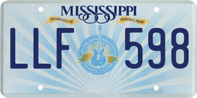 MS license plate LLF598