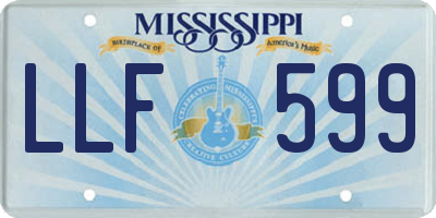 MS license plate LLF599